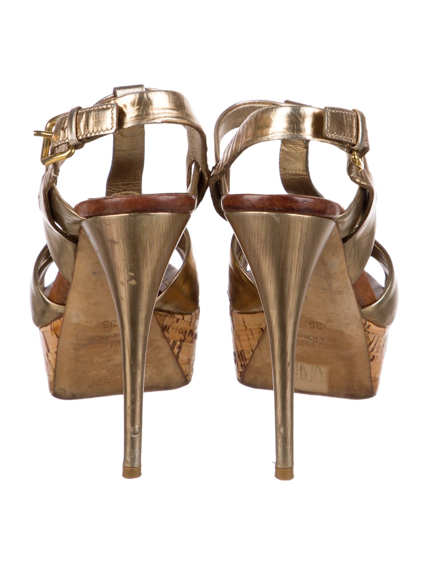 Miu Miu Leather T-Strap Sandals